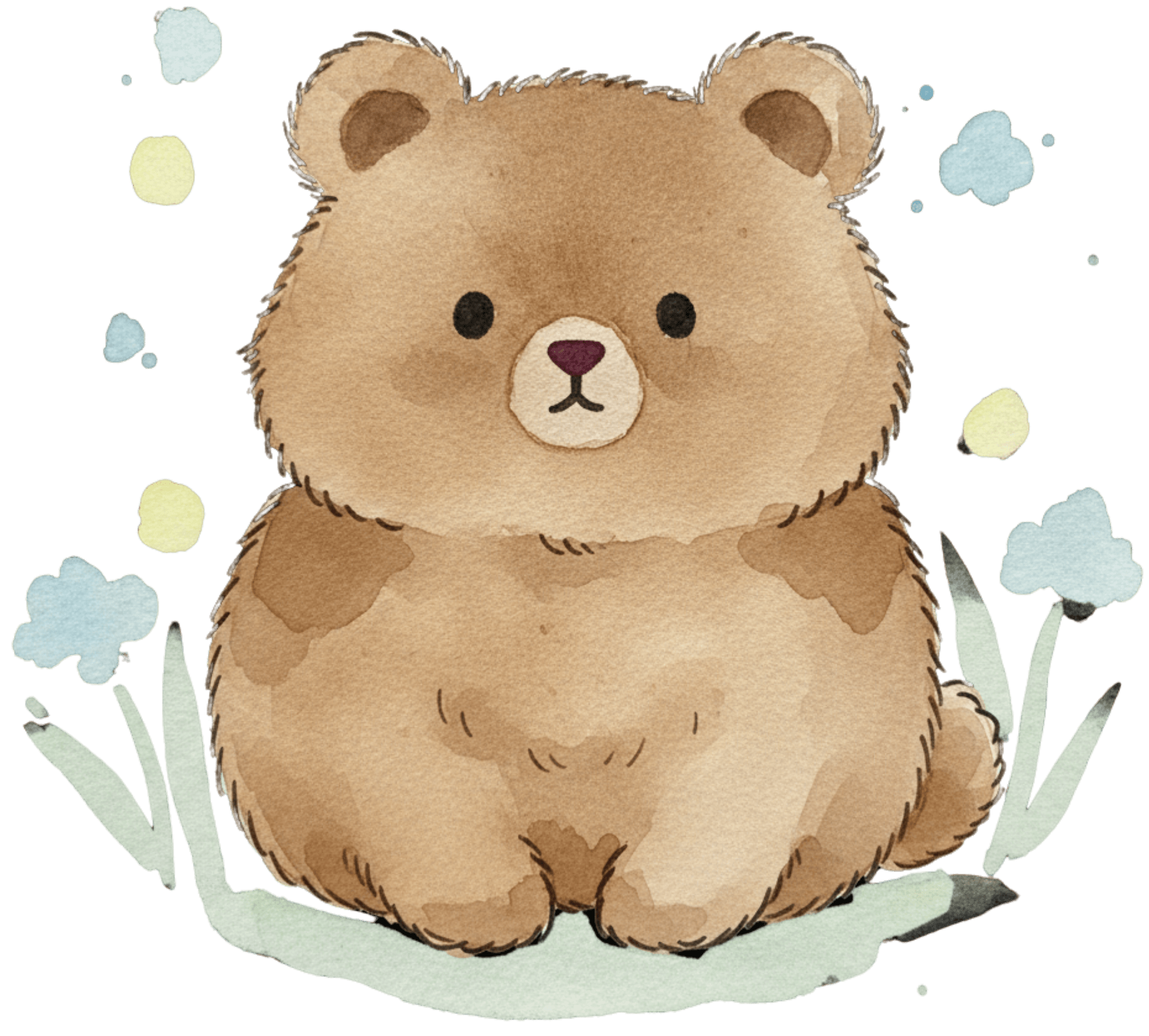 Hand drawn cute bear mascot