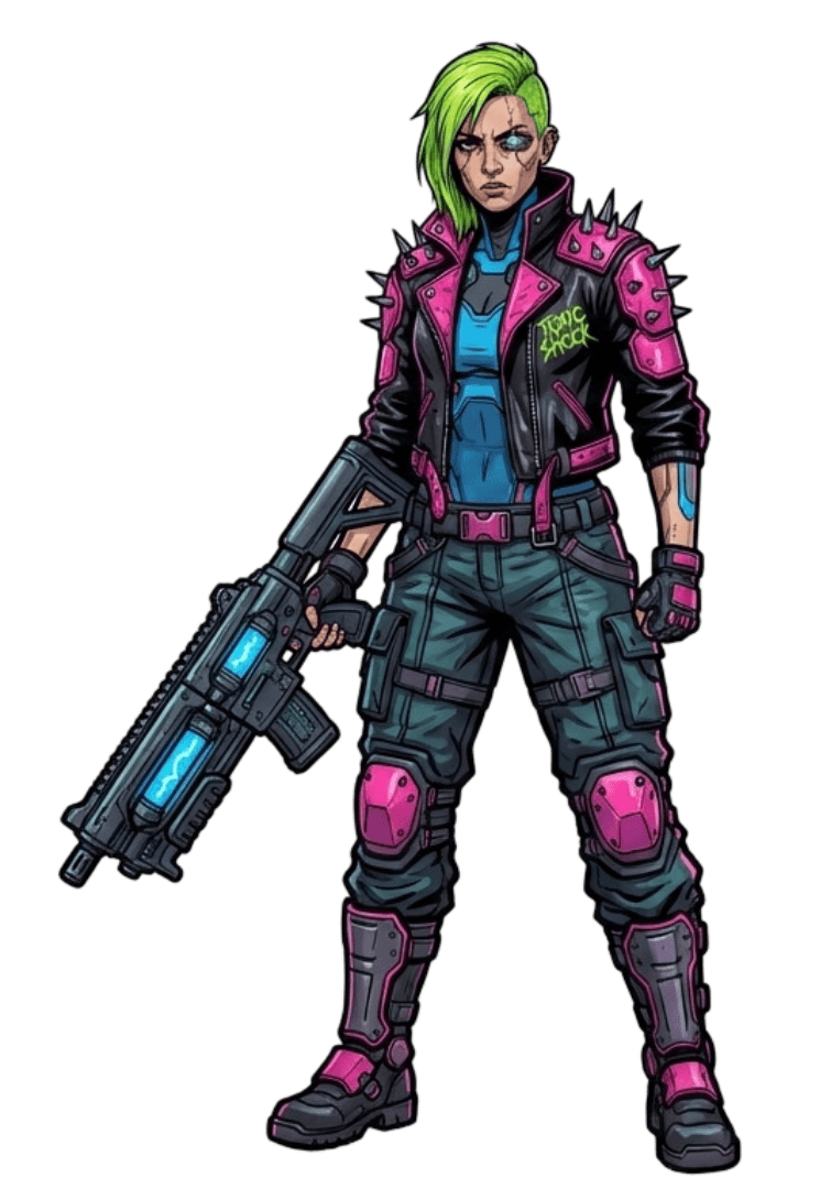 Neo-brutalist character illustration